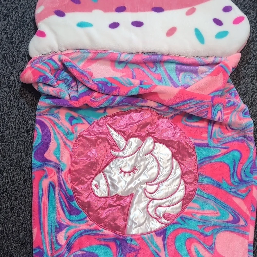 Ice Cream Unicorn Pillow And Blanket Sleeping Bag